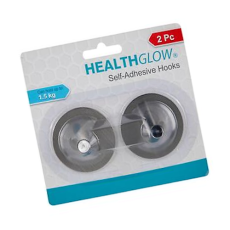 Self-Adhesive Stainless Steel Hooks, 2 Piece - Round